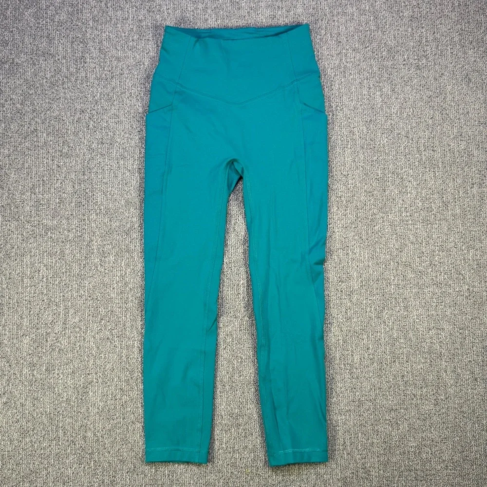 Lululemon Wunder Train High Rise Tight Pockets Size 4 Teal 23.5 Inseam - Picture 1 of 11